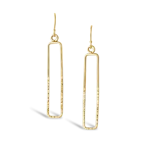 14k Gold Filled Rectangle Dangle Earrings - RIPPLE