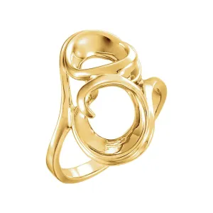14k Yellow Gold Freeform Ring, Size 6