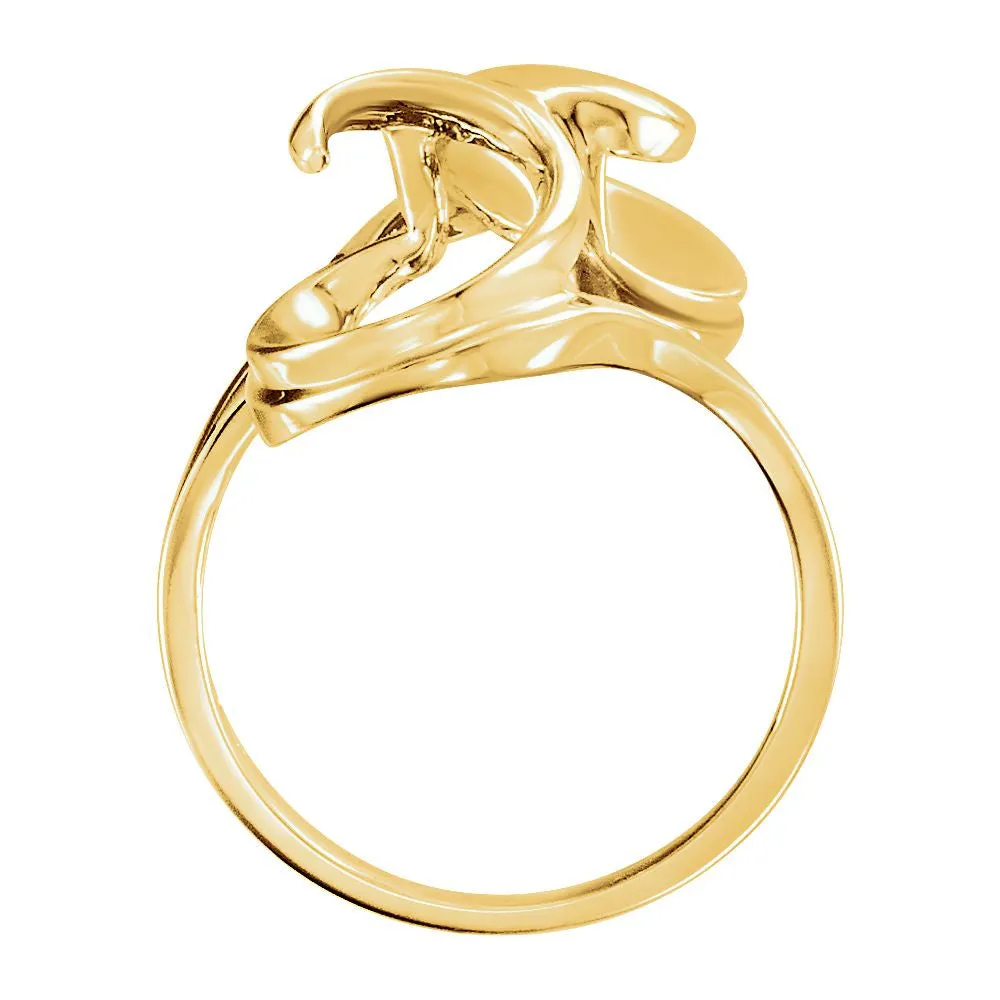 14k Yellow Gold Freeform Ring, Size 6