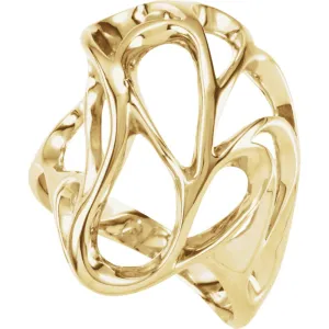 14k Yellow Gold Freeform Ring, Size 6