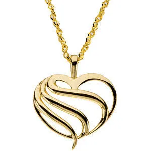 14k Yellow Gold Heart Fashion Necklace