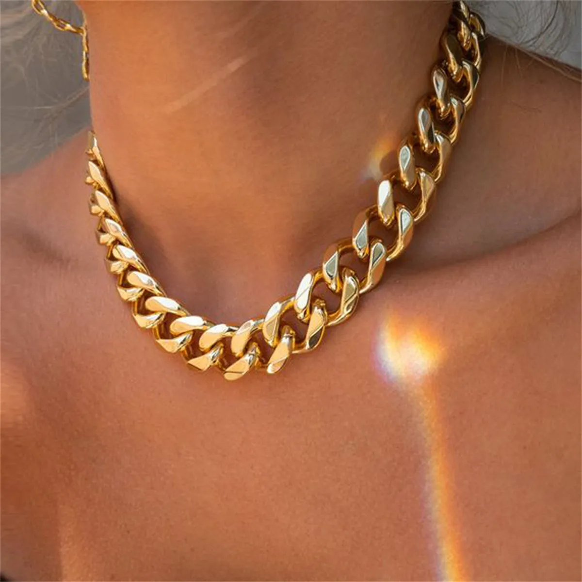 18K Gold-Plated Curb Chain Necklace