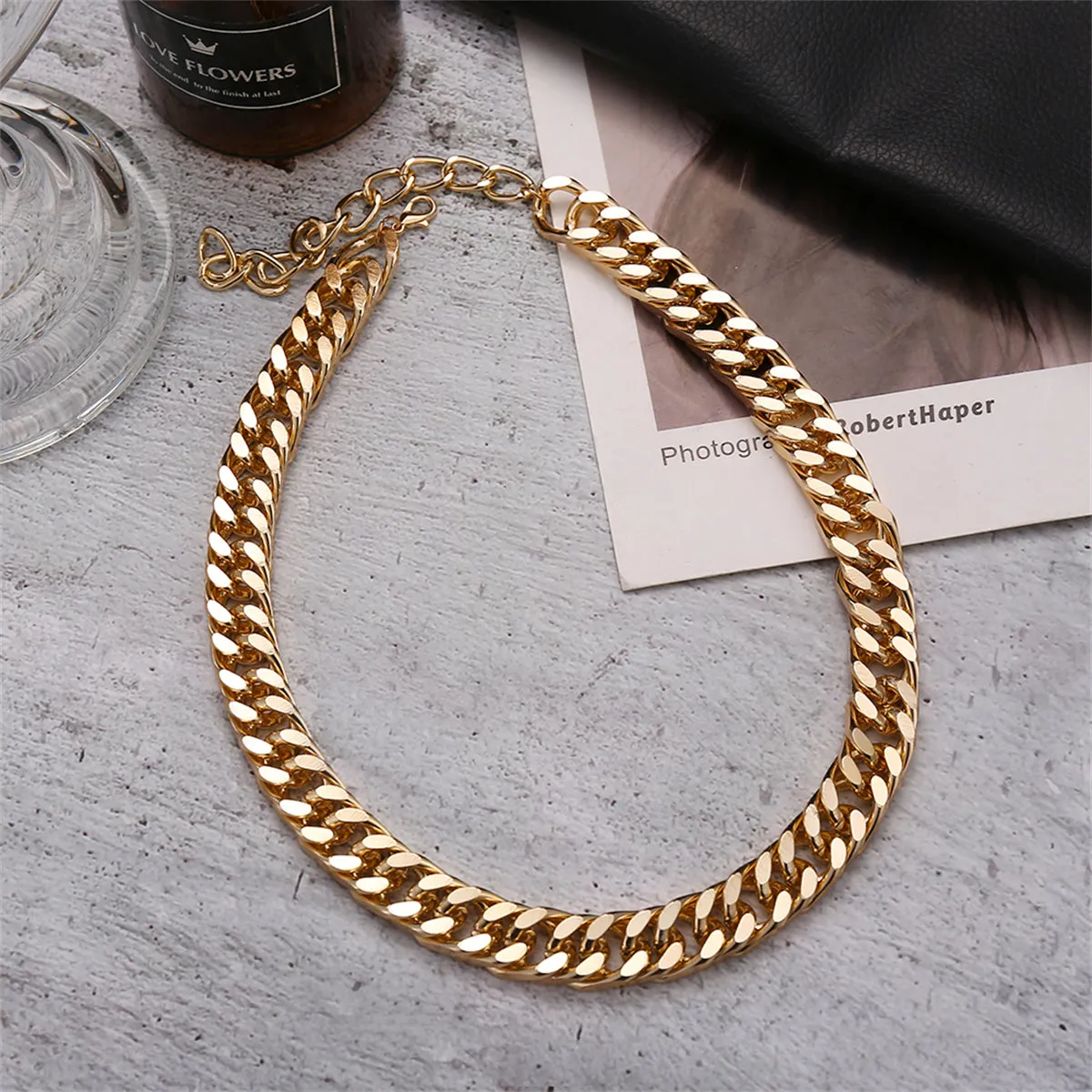 18K Gold-Plated Curb Chain Necklace