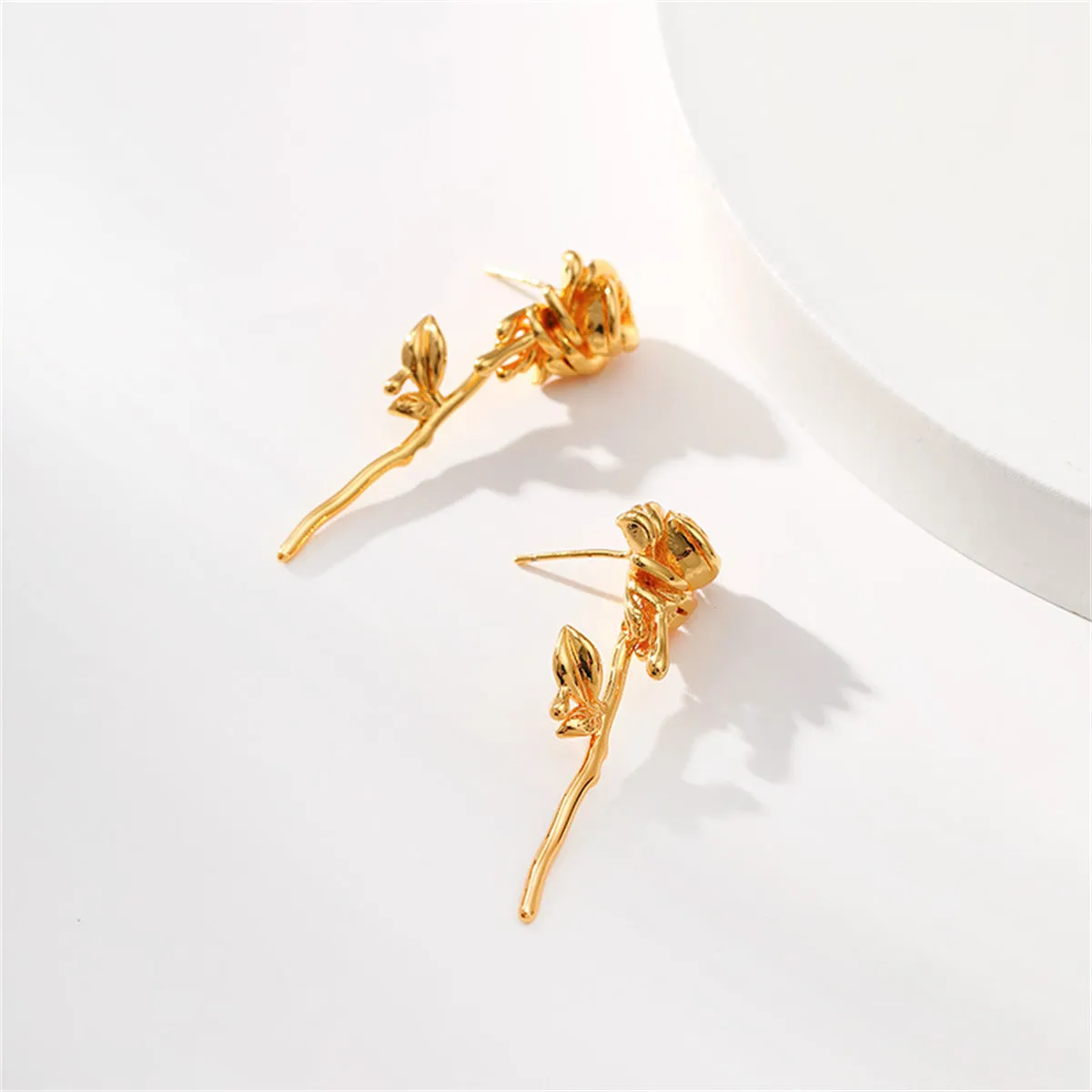 18K Gold-Plated Rose Drop Earrings