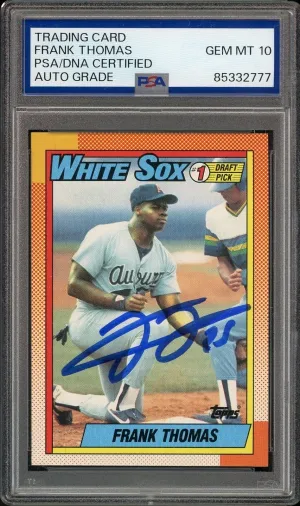 1990 Topps #414 Frank Thomas RC Rookie On Card PSA/DNA Auto GEM MINT 10