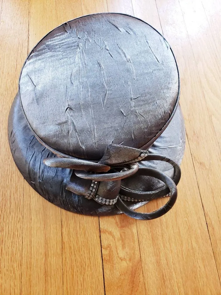 1990s Metallic Silver Costume Hat Wide Brimmed Top Hat / 90s Gray Silk Tall Crown Cosplay Fantasy Church Hat Options! New York