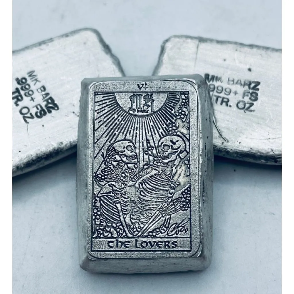 2 Ozt MK BarZ "The Lovers" Weight Bar .999 Fine Silver