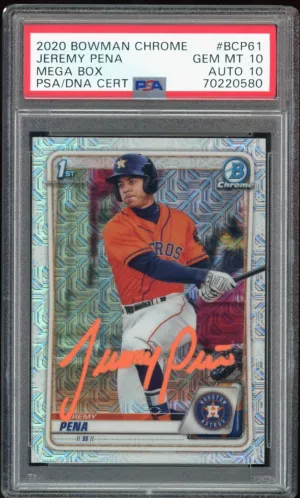 2020 Bowman Chrome Mega Mojo Jeremy Peña RC On Card PSA 10/10 Auto GEM MINT Pena