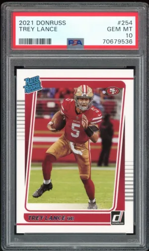 2021 Panini Donruss #254 Rated Rookie Trey Lance 49ers PSA GEM MINT 10