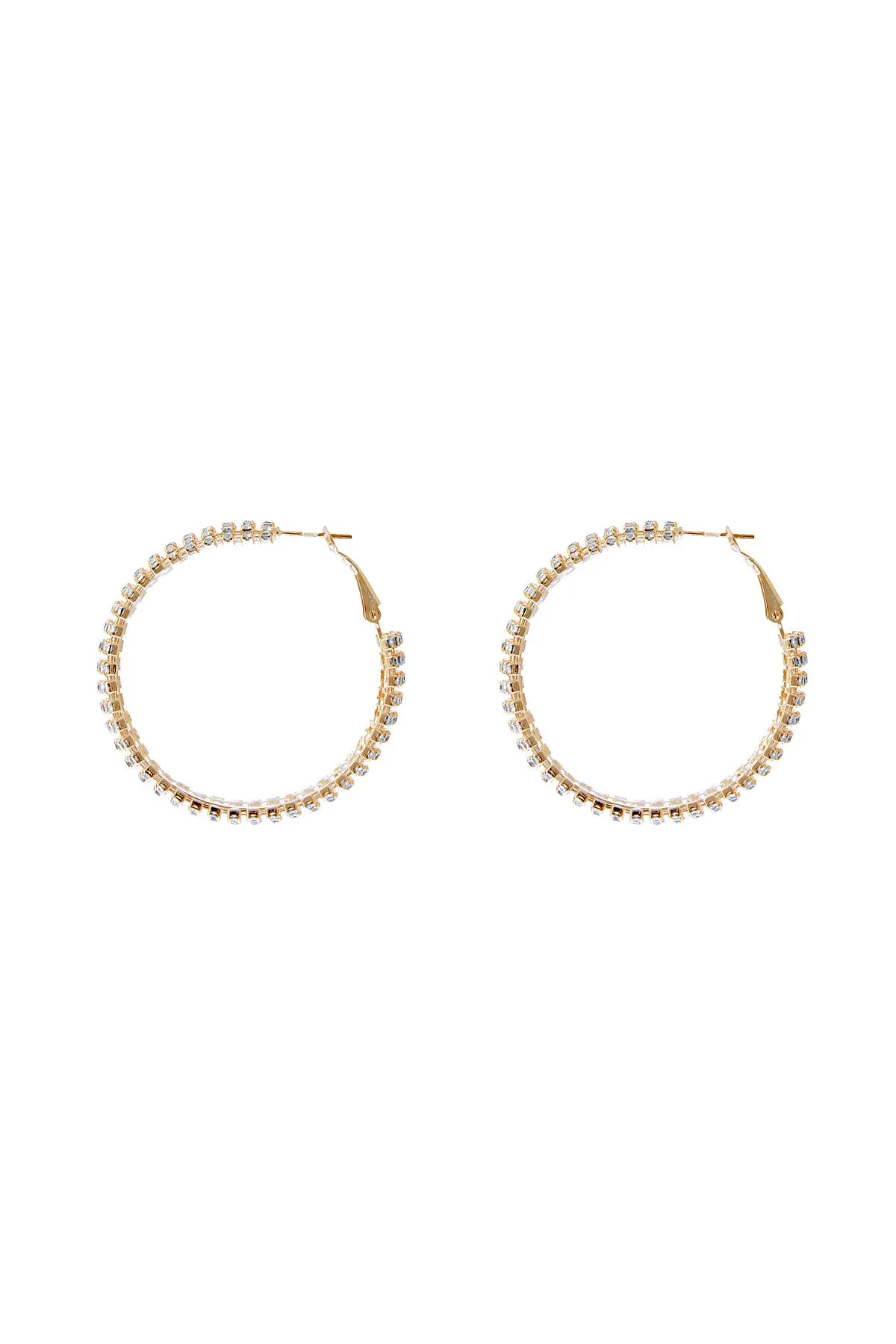 27317-45 - RHINESTONE FIVE-LINE HOOP EARRINGS