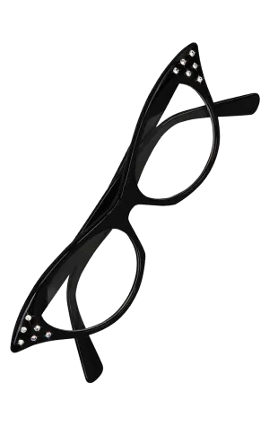 50s Rhinestone Glasses in Black