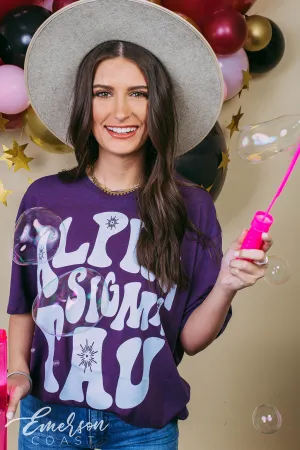 Alpha Sigma Tau Purple Acid Wash Tee