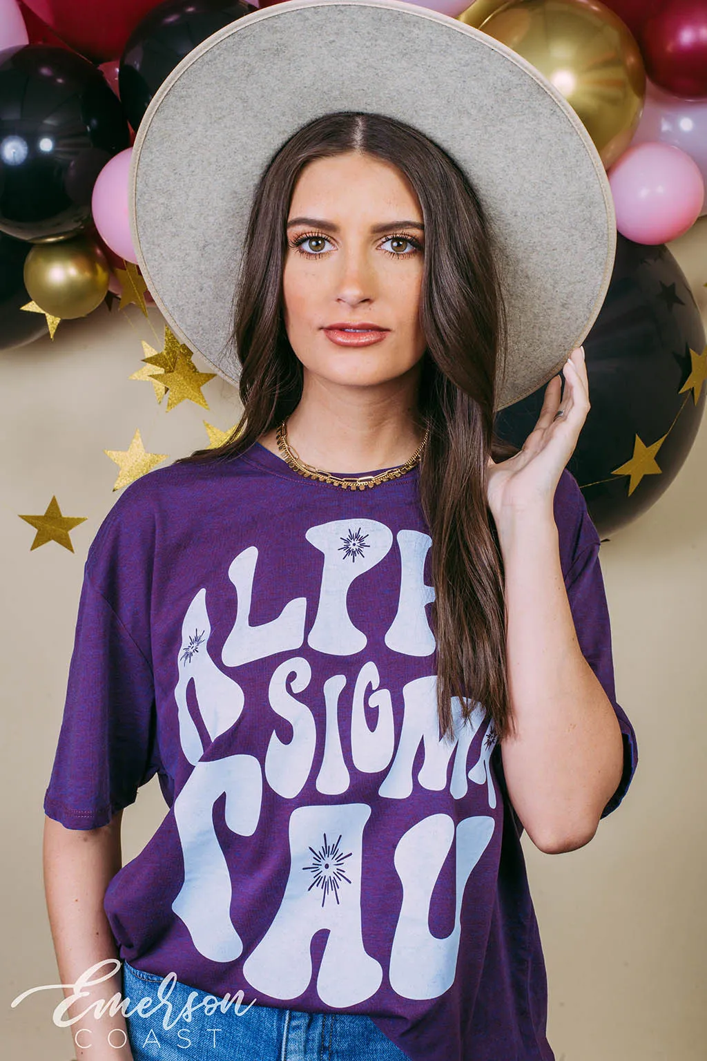 Alpha Sigma Tau Purple Acid Wash Tee