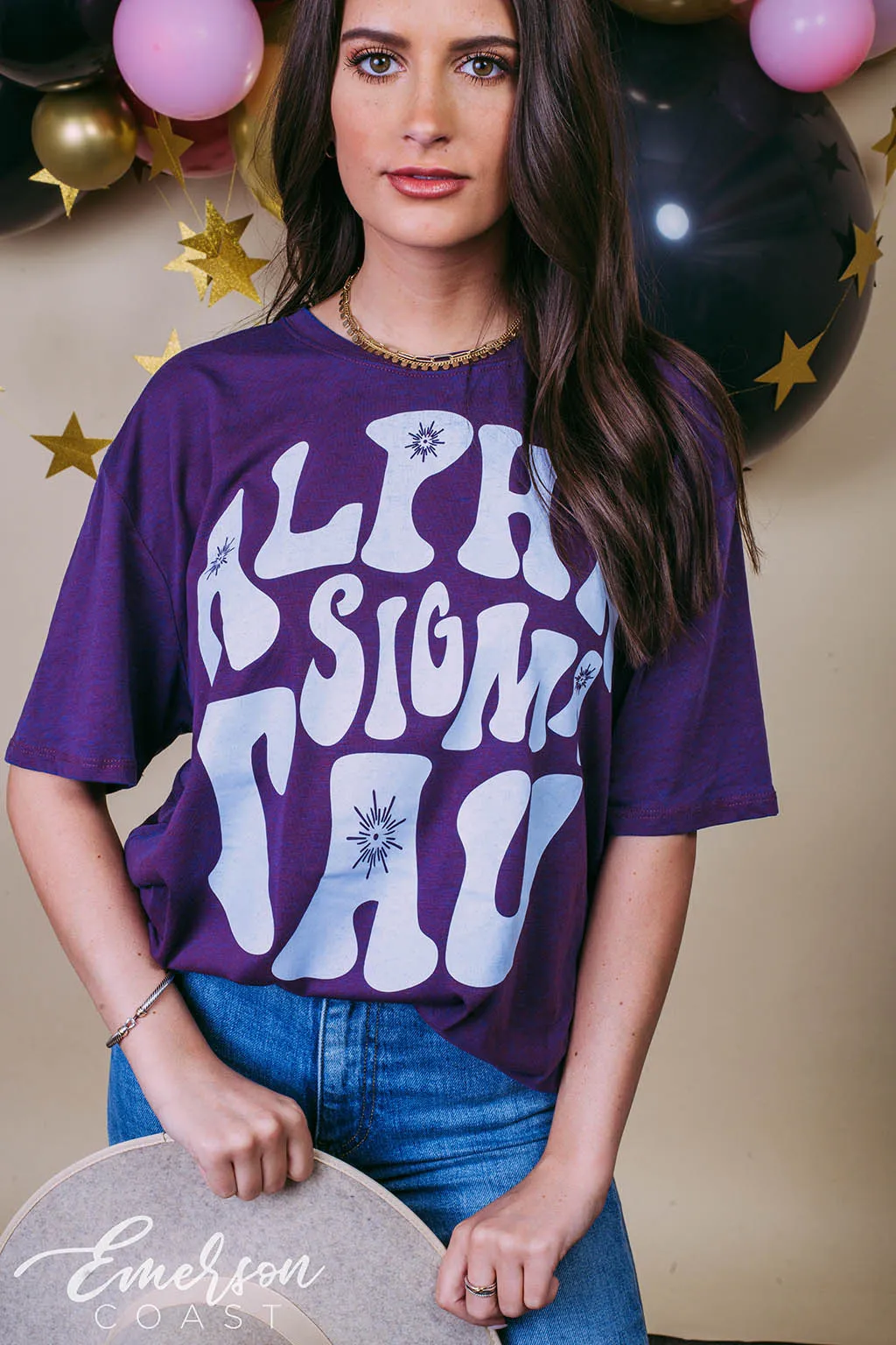 Alpha Sigma Tau Purple Acid Wash Tee