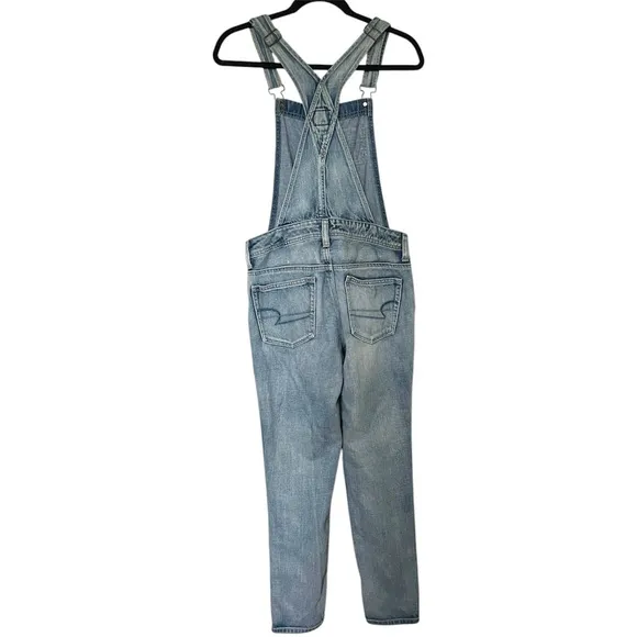 American Eagle Blue Overalls Vintage Wash