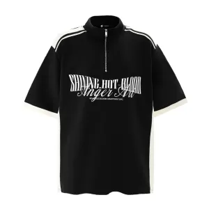 American Retro Contrast Color Polo T-Shirt
