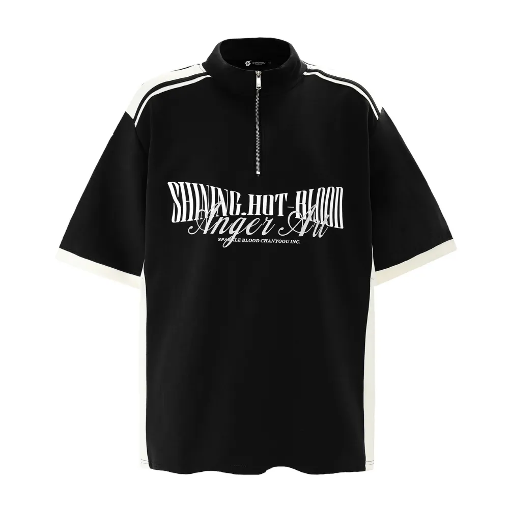 American Retro Contrast Color Polo T-Shirt