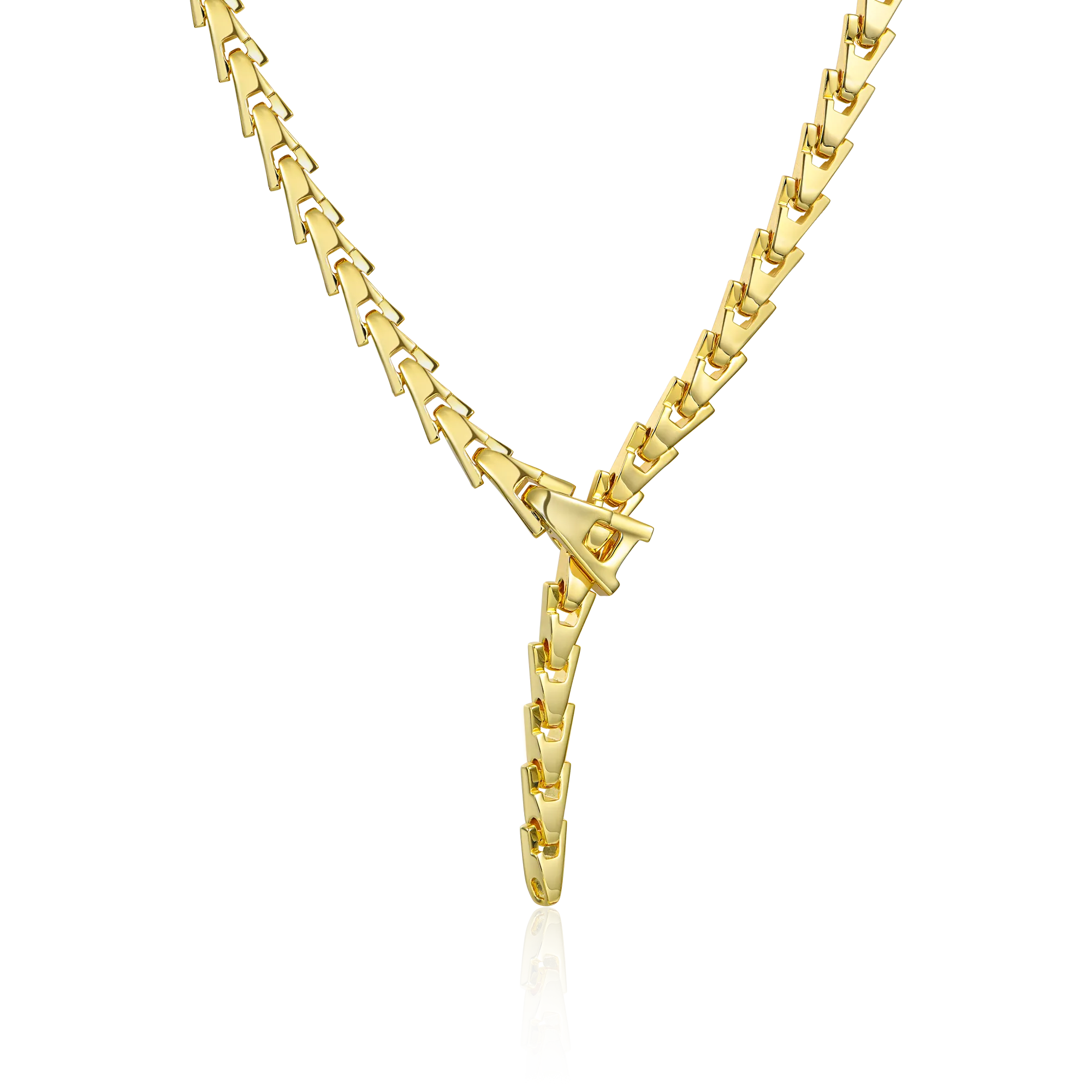Aporro A® Plain Gold Adjustable Snake Necklace - 8mm
