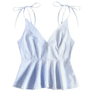 Baby Blue Seersucker Cami Top