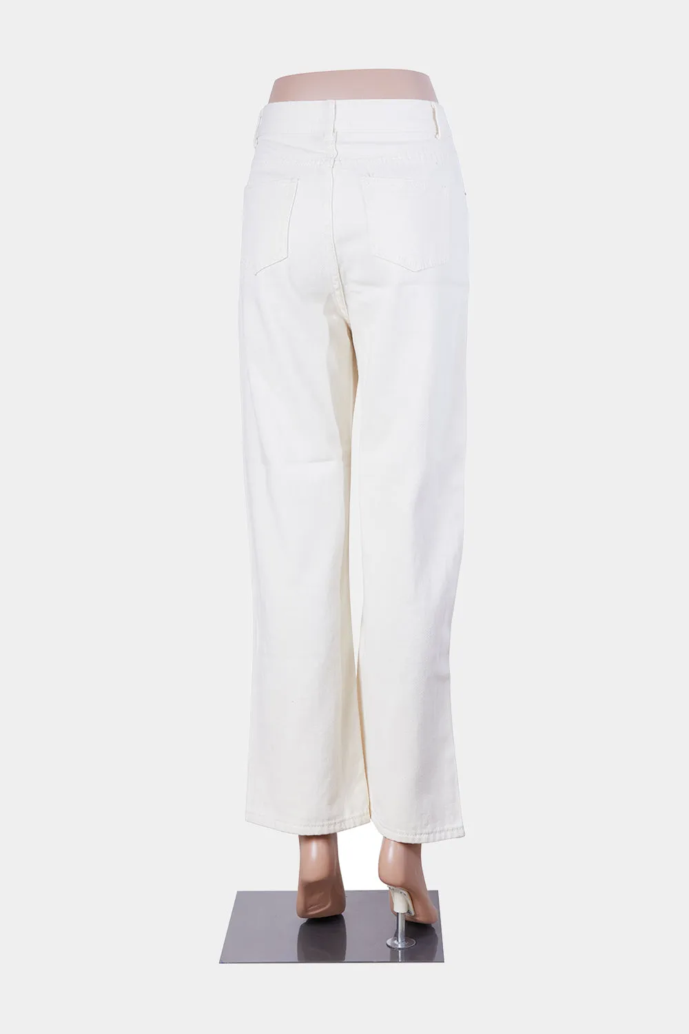 Beginning Boutique Pastel Yellow High Waisted Straight Leg Jeans