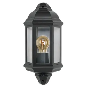 BELL 10361 Retro Half Lantern Black with PIR (lamp not included)