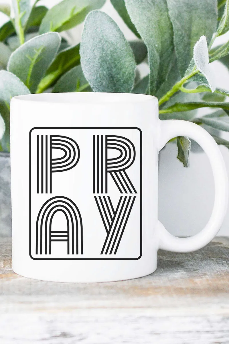 Black Retro Style Pray Ceramic Mug