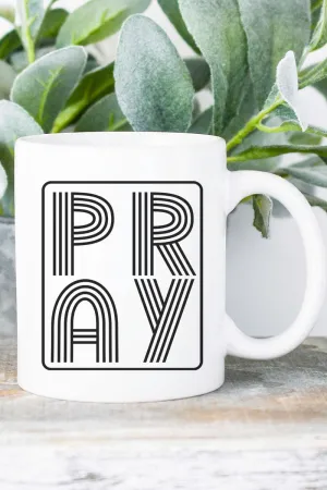 Black Retro Style Pray Ceramic Mug