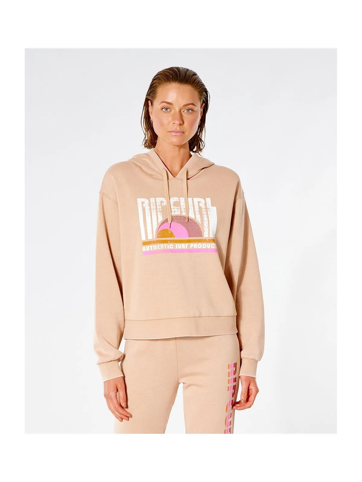 Bluza dresowa damska RIP CURL Wave Shapers Hood - kremowa