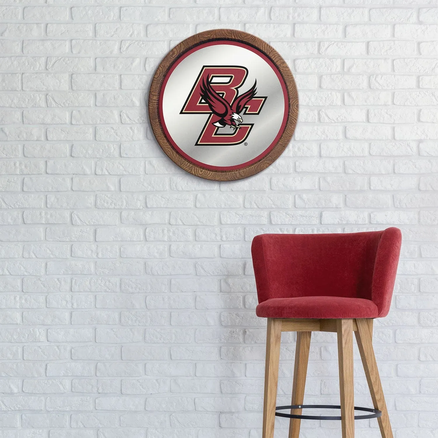 Boston College Eagles: "Faux" Barrel Top Mirrored Wall Sign