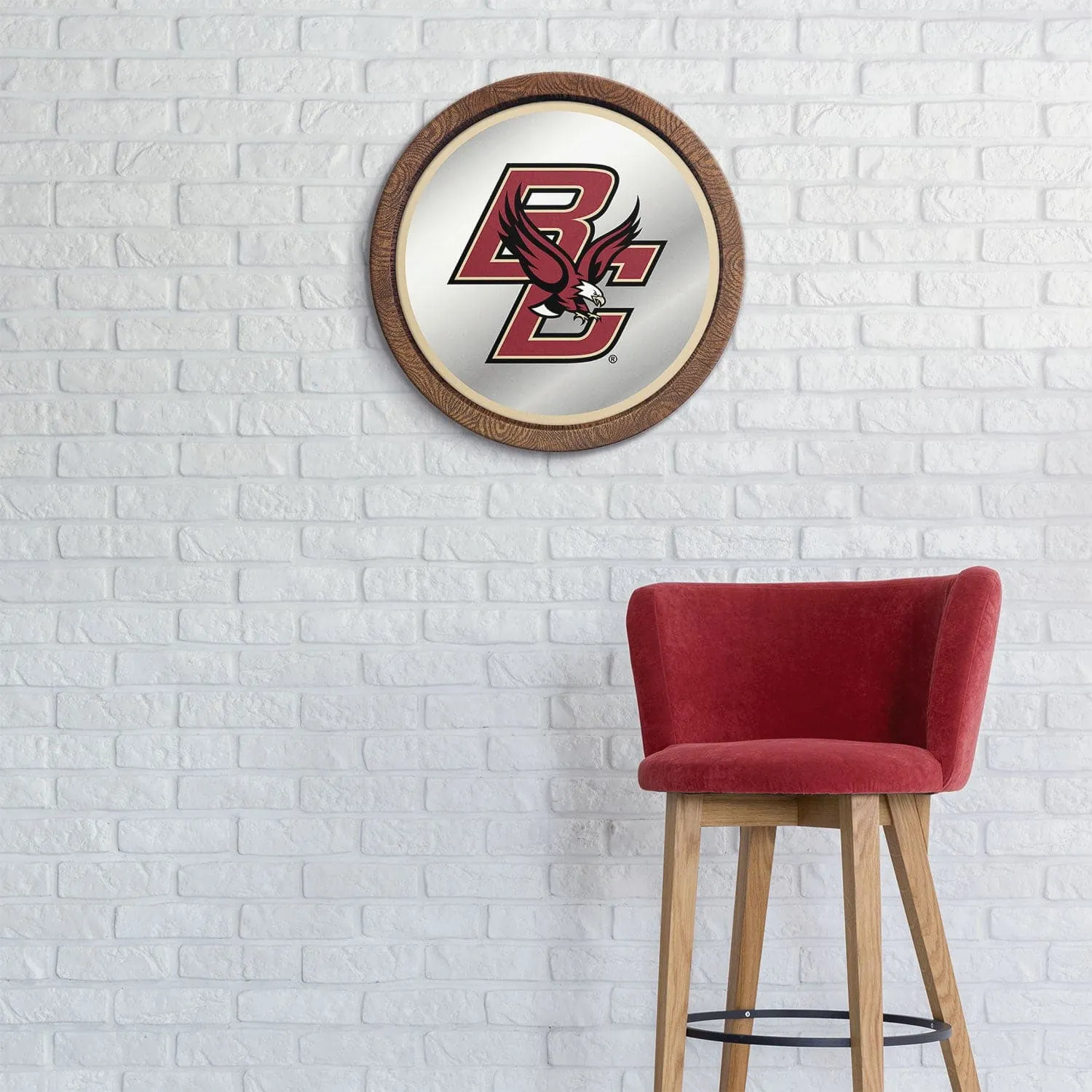 Boston College Eagles: "Faux" Barrel Top Mirrored Wall Sign
