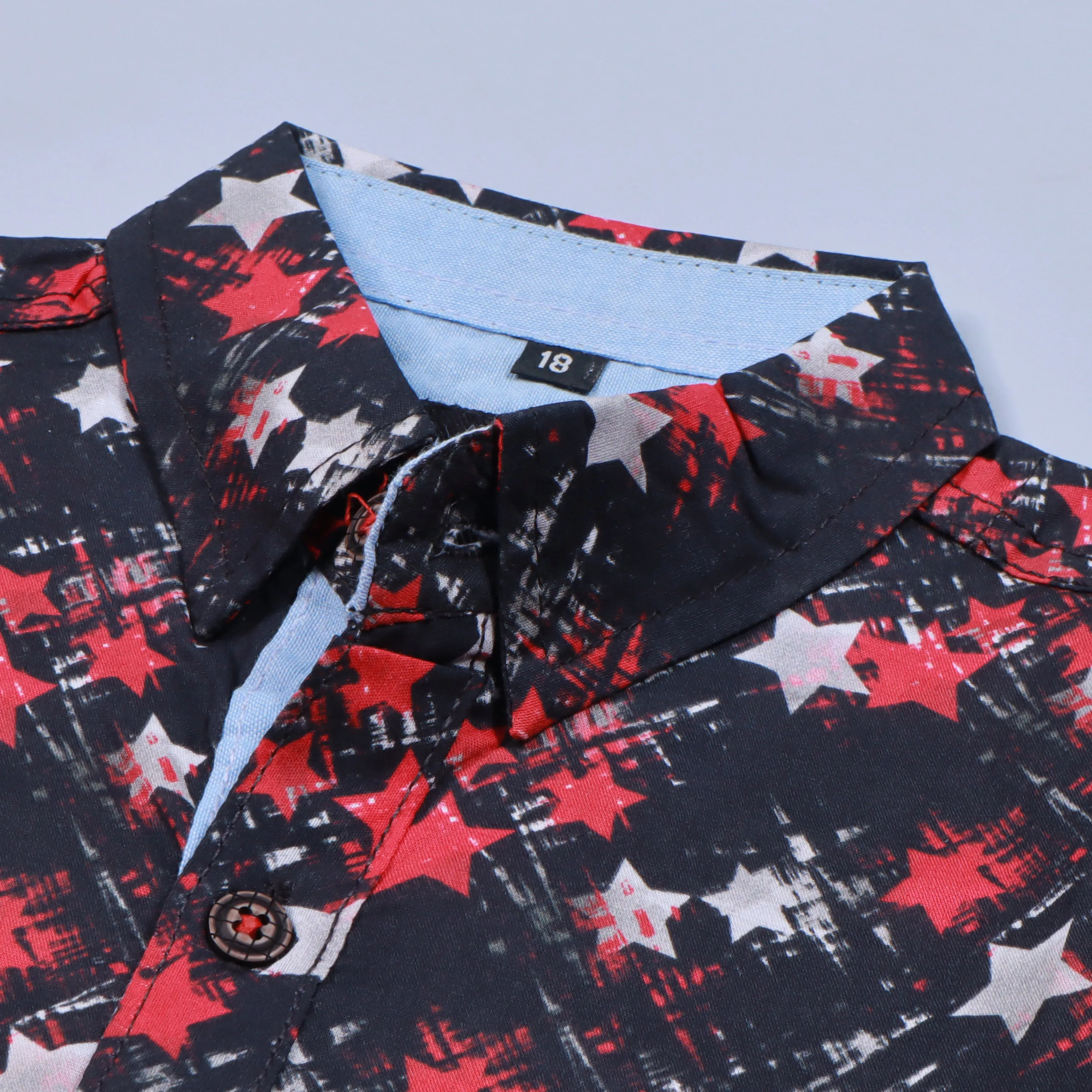 Boys Half Sleeves Casual Shirt Color Black-Red