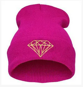 Brand Gorros Fashion Beanie Men Casual Winter Hat Warm Diamond Knitted Hats For Women Hip Hop Skullies Beanies Toca