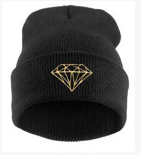 Brand Gorros Fashion Beanie Men Casual Winter Hat Warm Diamond Knitted Hats For Women Hip Hop Skullies Beanies Toca