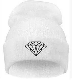 Brand Gorros Fashion Beanie Men Casual Winter Hat Warm Diamond Knitted Hats For Women Hip Hop Skullies Beanies Toca