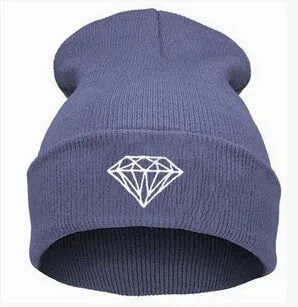 Brand Gorros Fashion Beanie Men Casual Winter Hat Warm Diamond Knitted Hats For Women Hip Hop Skullies Beanies Toca