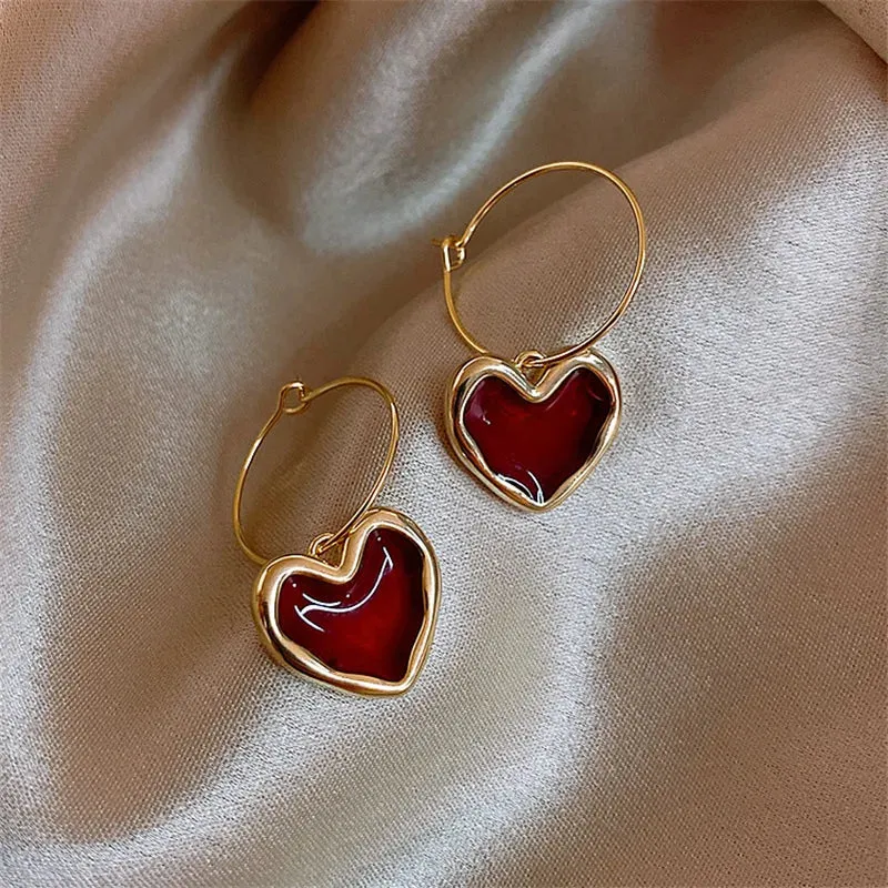 Brown Earrings Vintage Matte drop Earrings for women Metal Fashion Statement Dangle Earring