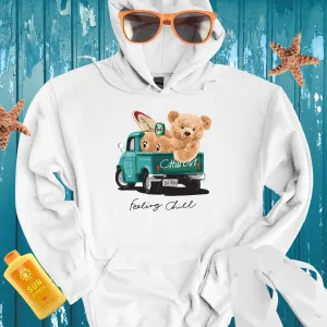 California Surf Beach Club Hoodie With Teal Truck Design