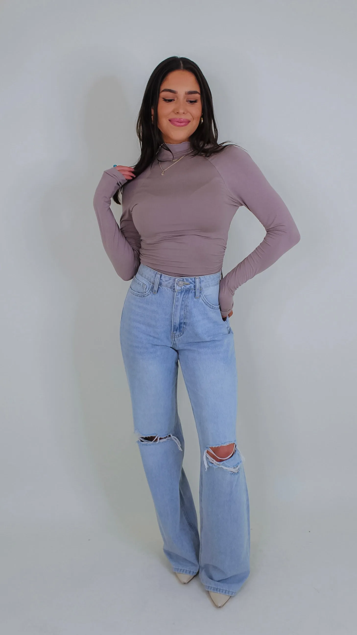Cameryn Open Back Top - Taupe