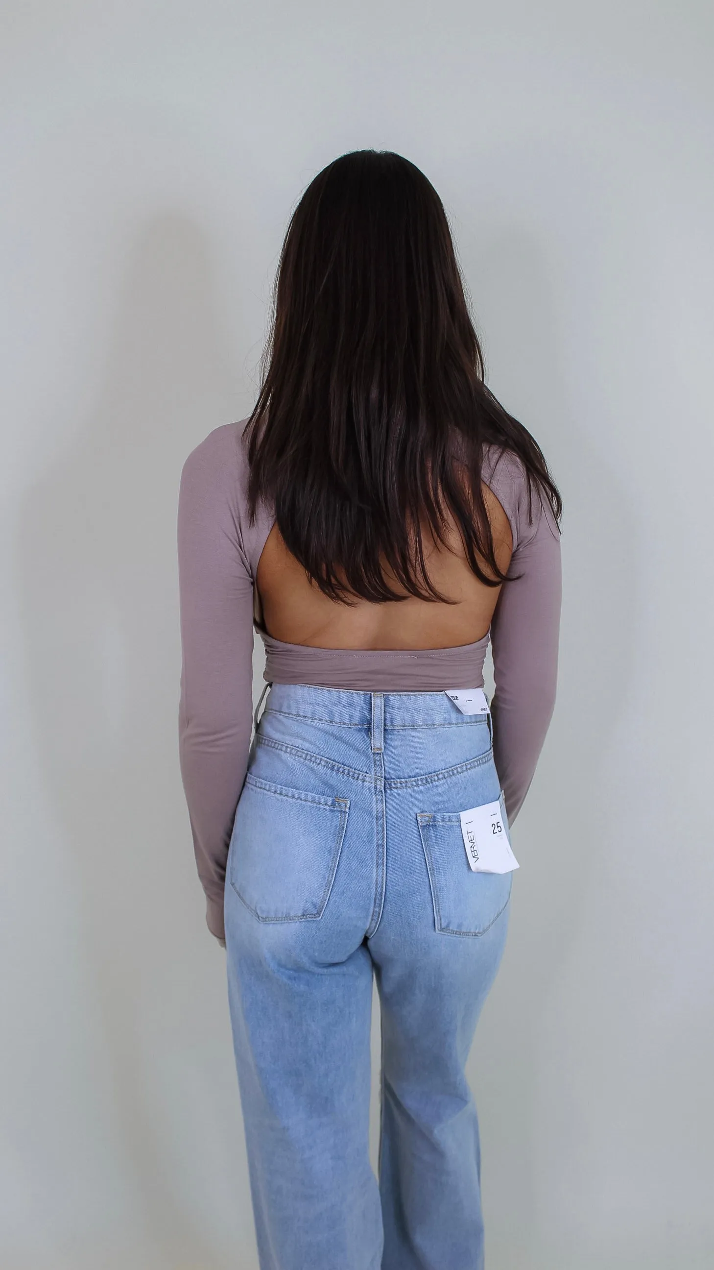 Cameryn Open Back Top - Taupe