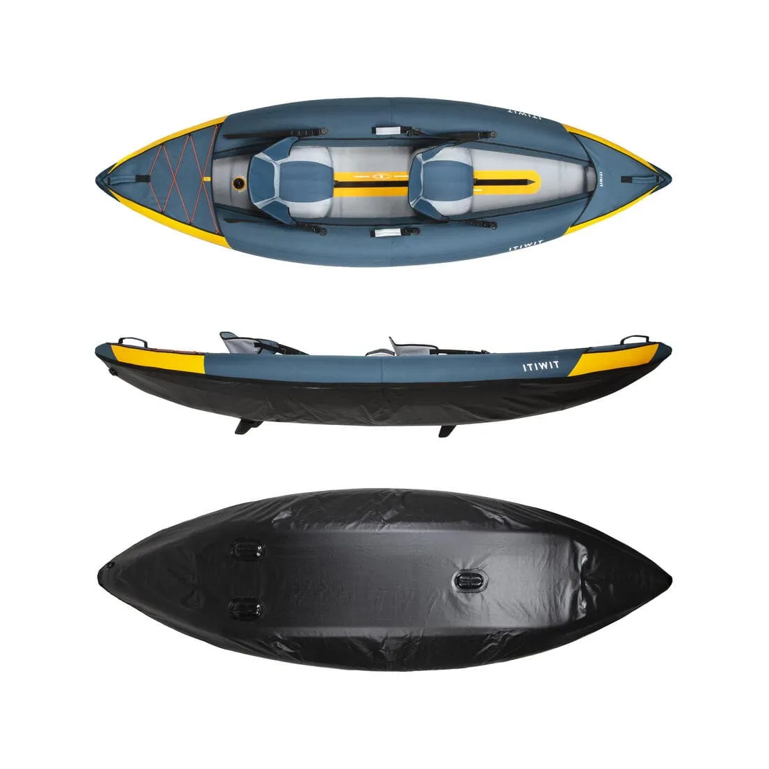 Canoë kayak gonflable de randonnée 1/2 places