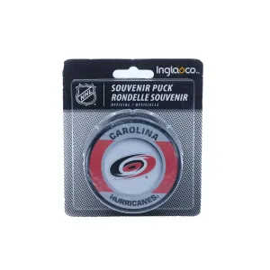 Carolina Hurricanes Inglasco NHL Retro Logo Hockey Puck