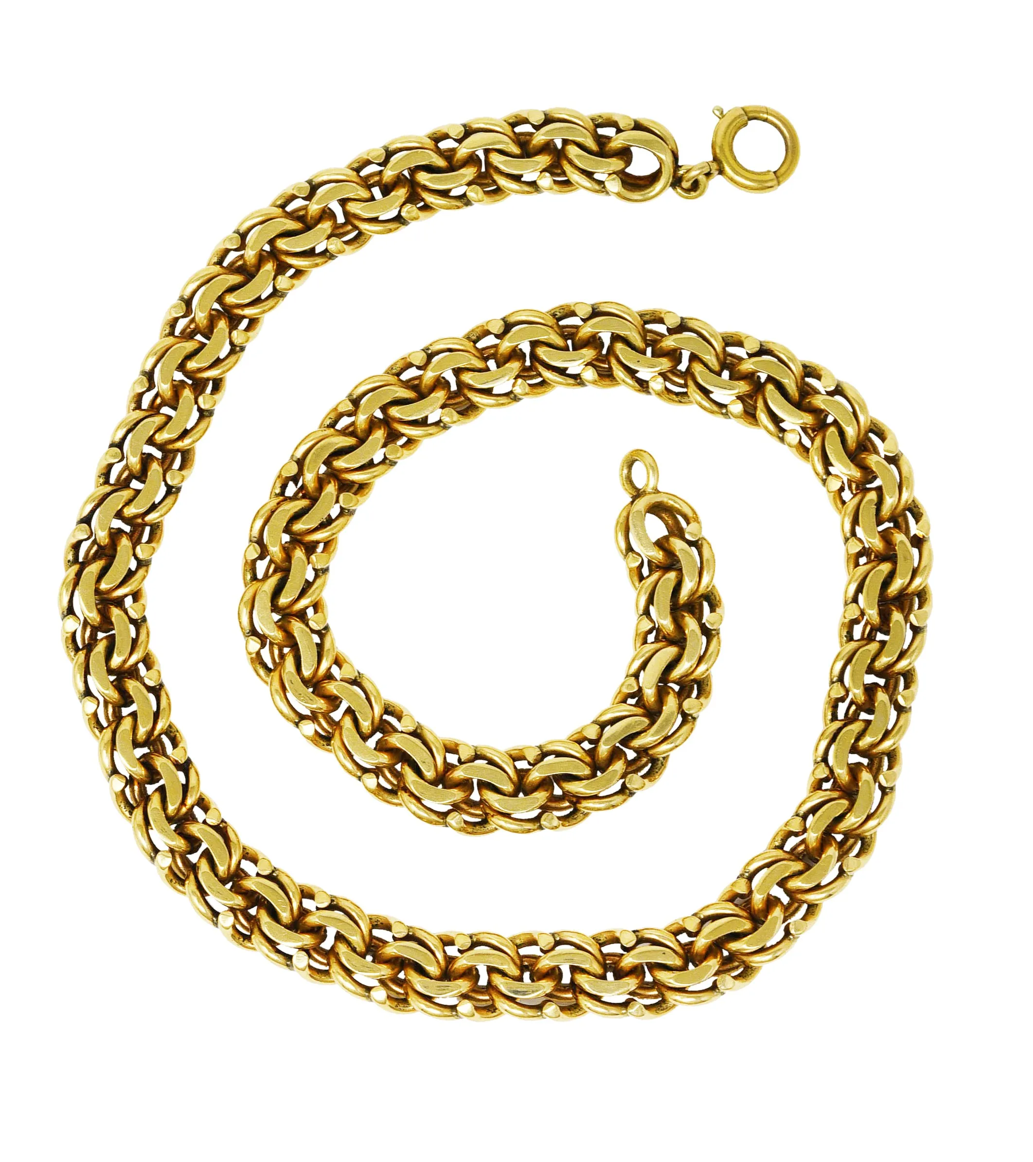 Cartier Retro 14 Karat Yellow Gold Double Curb Link Vintage Unisex Chain Necklace