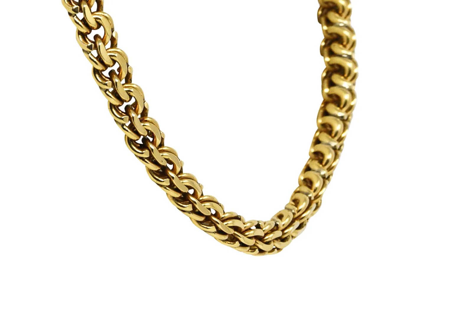 Cartier Retro 14 Karat Yellow Gold Double Curb Link Vintage Unisex Chain Necklace