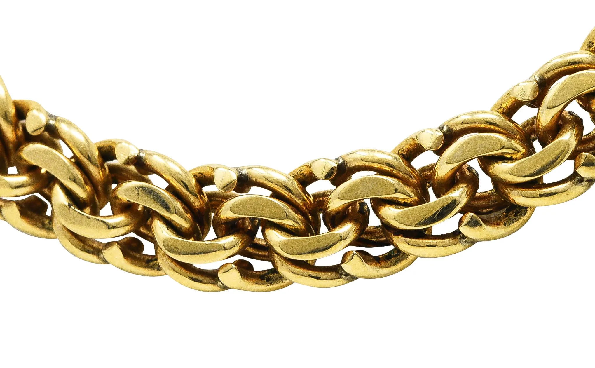 Cartier Retro 14 Karat Yellow Gold Double Curb Link Vintage Unisex Chain Necklace