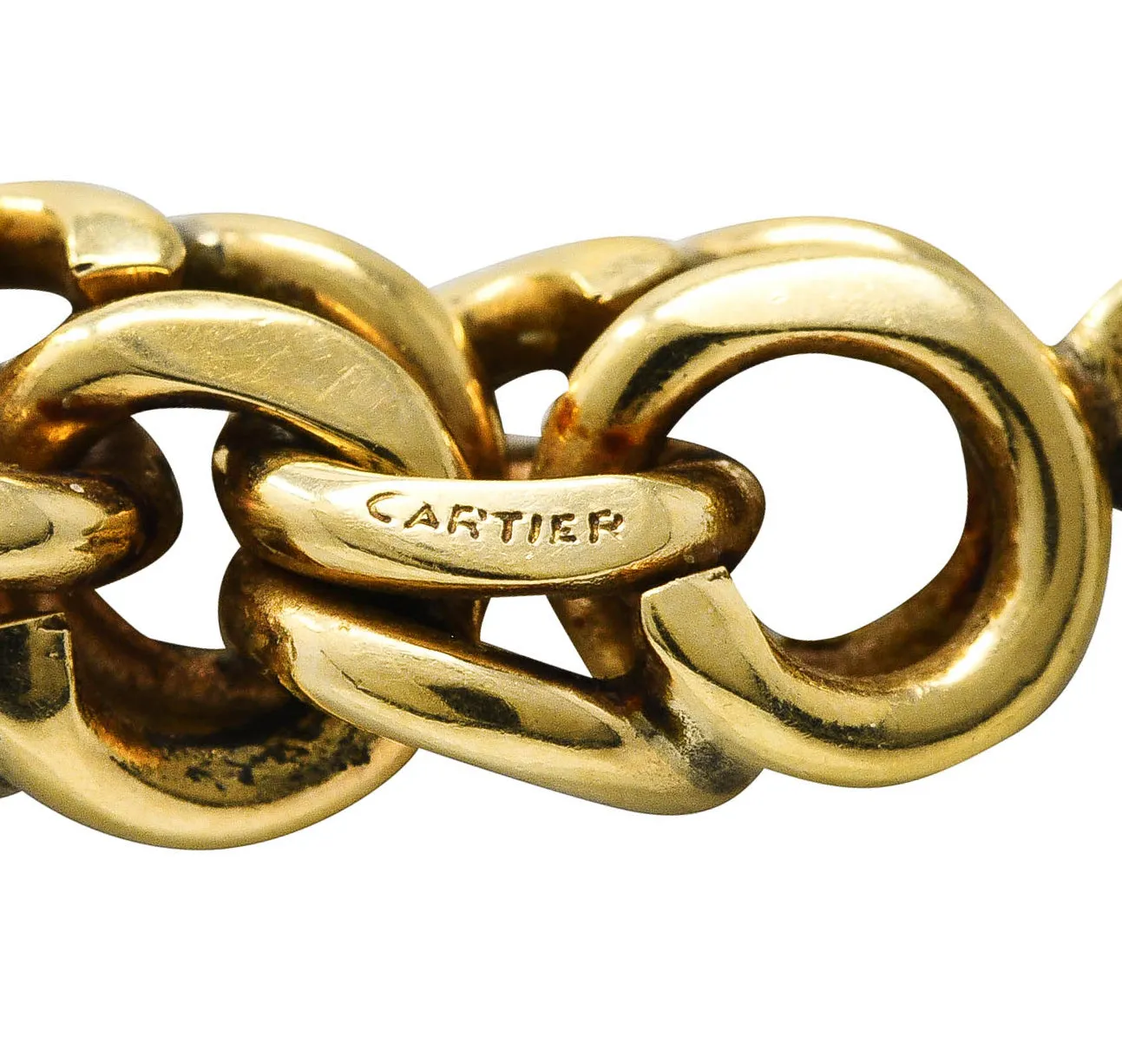 Cartier Retro 14 Karat Yellow Gold Double Curb Link Vintage Unisex Chain Necklace