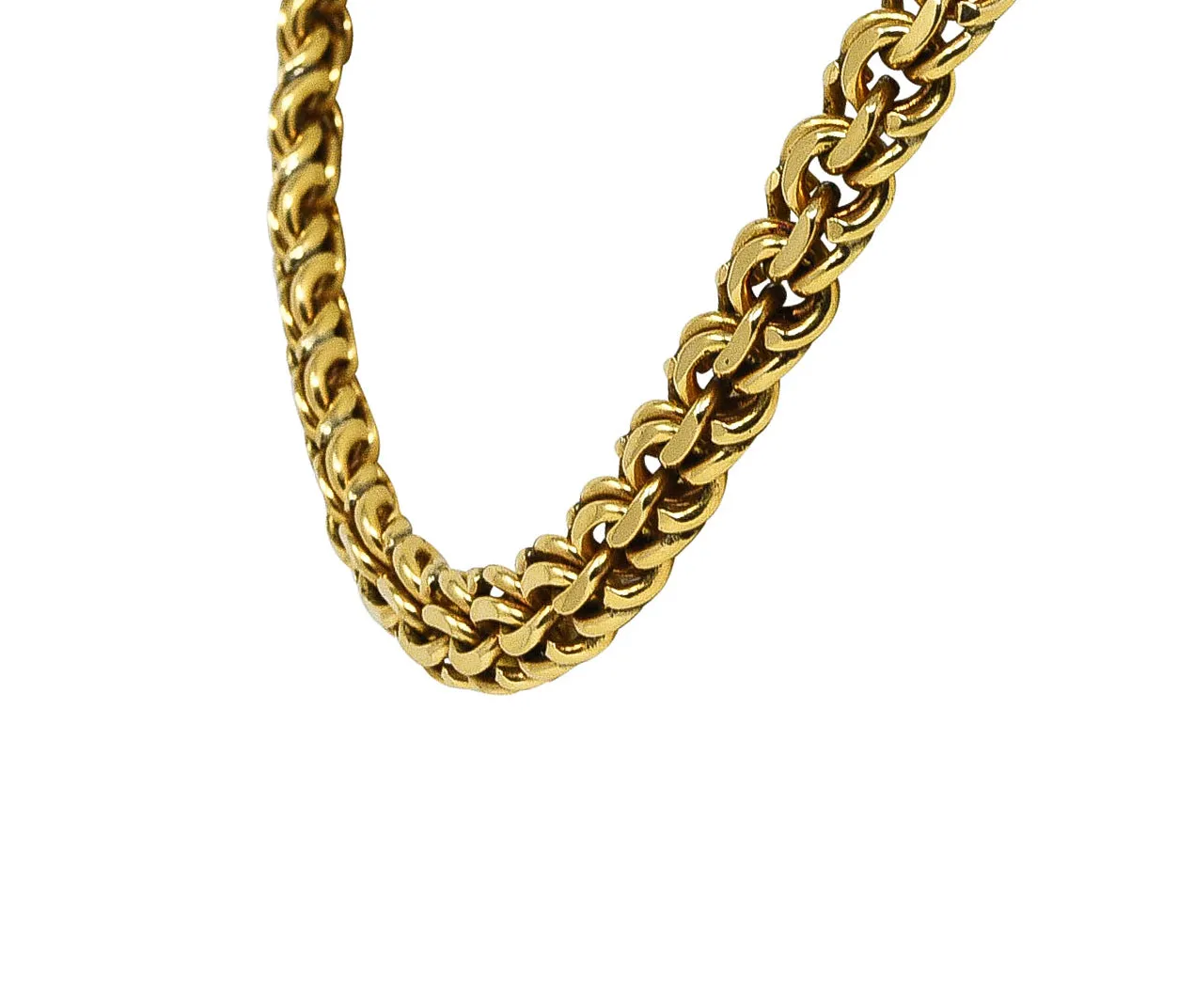 Cartier Retro 14 Karat Yellow Gold Double Curb Link Vintage Unisex Chain Necklace