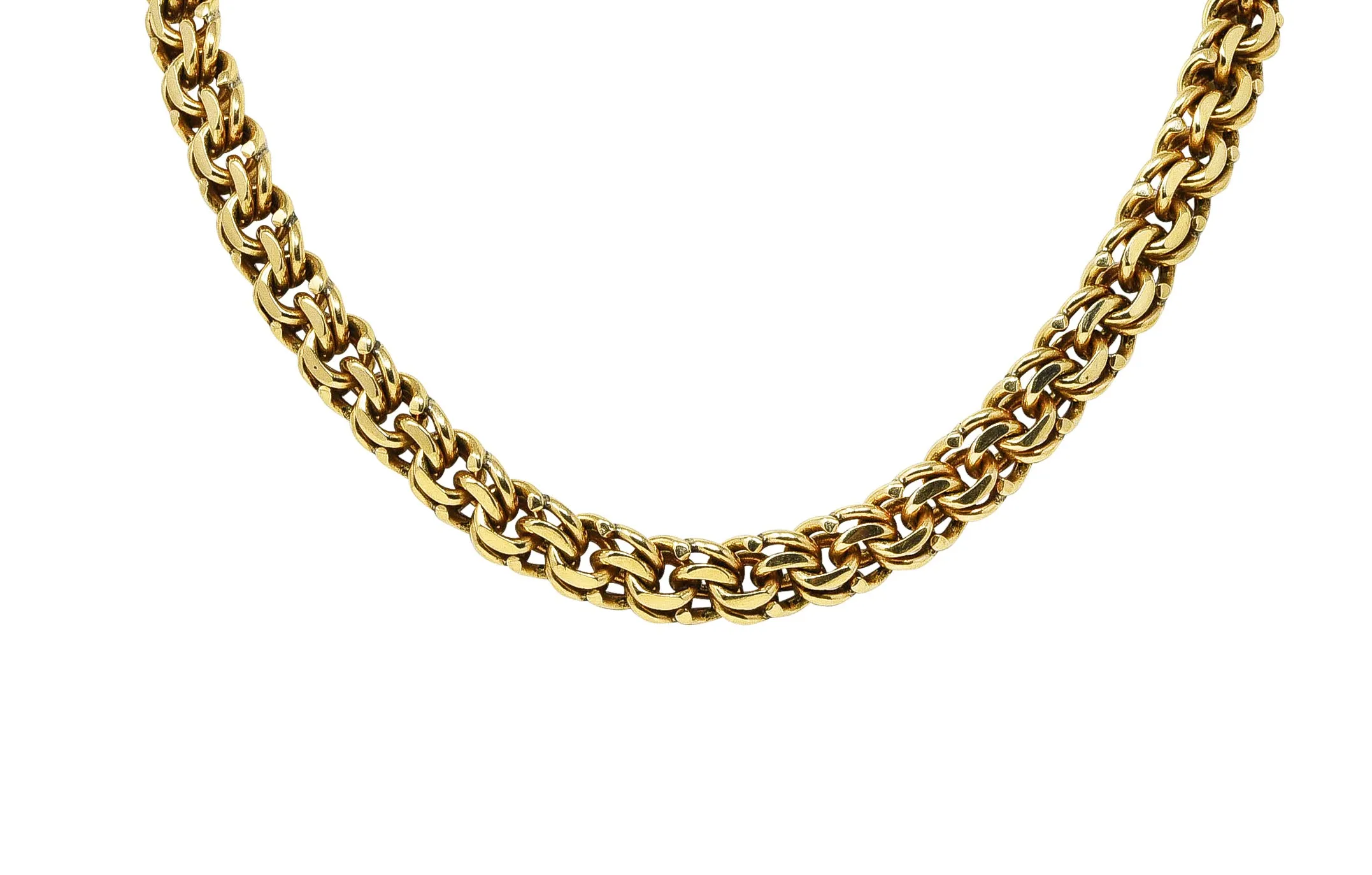 Cartier Retro 14 Karat Yellow Gold Double Curb Link Vintage Unisex Chain Necklace