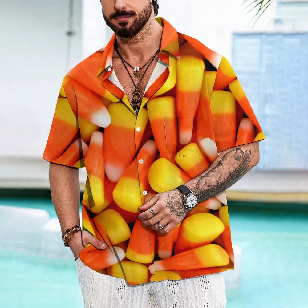 Casual Candy Print Short Sleeve Shirt 2309000324