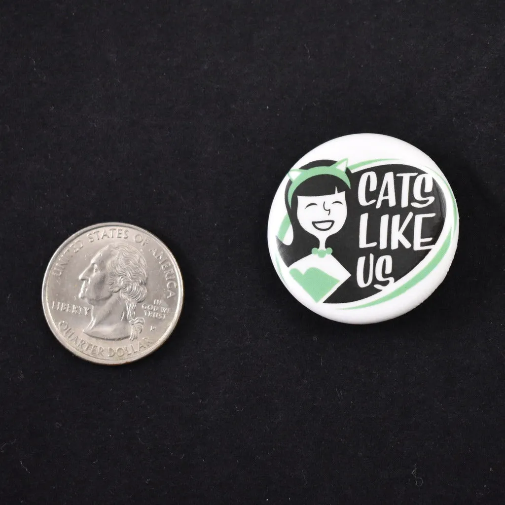 Cats Like Us Logo Button Pin