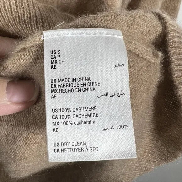 Charter Club 100% Cashmere Sweater Tan Womens Size S Crewneck Pullover Neutral